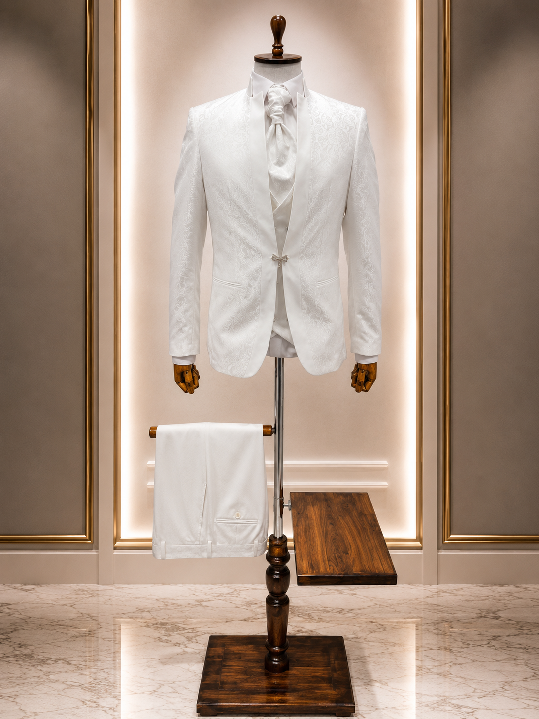 Costume De Mariage Col Mao – Élégance Moderne