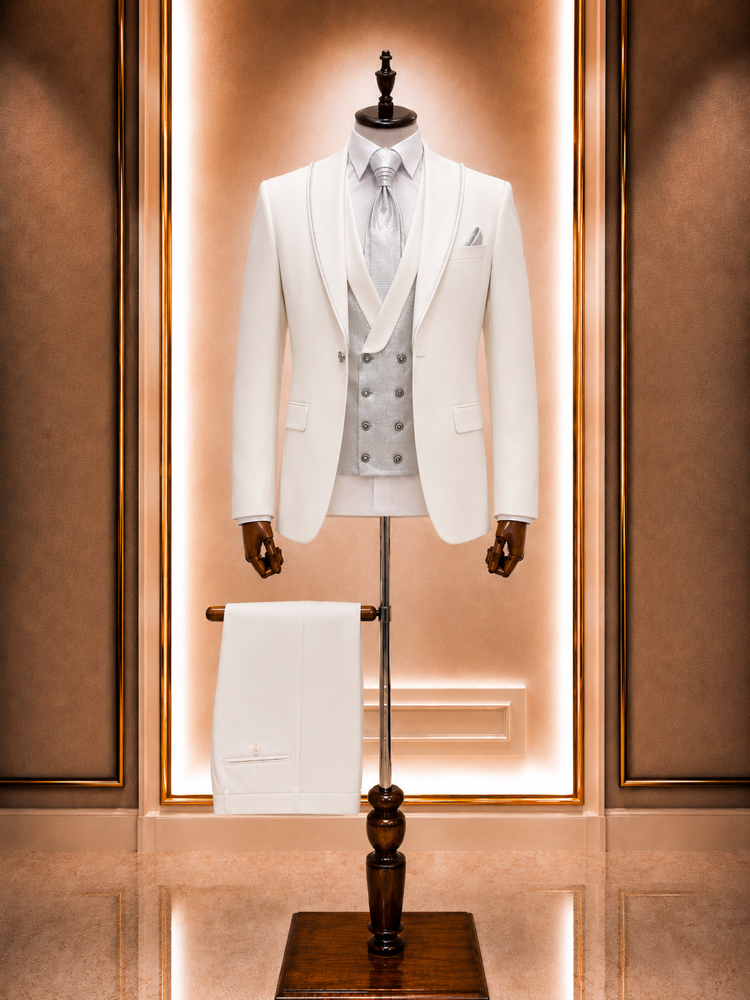 Costume 3 pieces cérémonie blanc